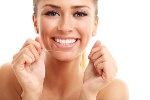 flossing teeth